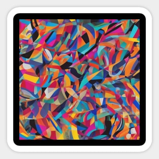 Multicolor digital art: an explosion of creativity. Sticker